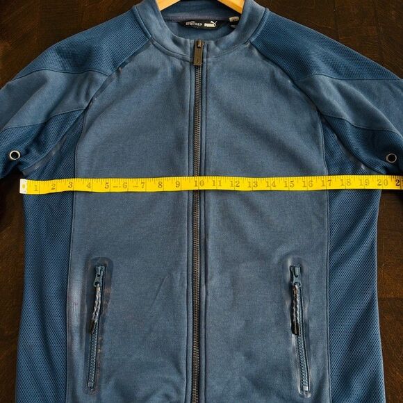 Alexander McQueen X Puma Collab Mens Zip Up Jacket XL Blue Logo Casual NWT Flaw - Picture 10 of 13